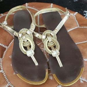 Gold nautical sandals